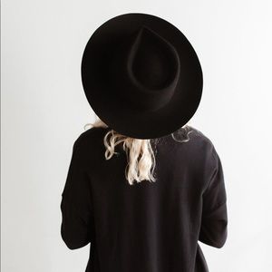 Gigi Pip Women’s Black Zephyr Rancher Felt Wool Hat Size 59 M/L Australian